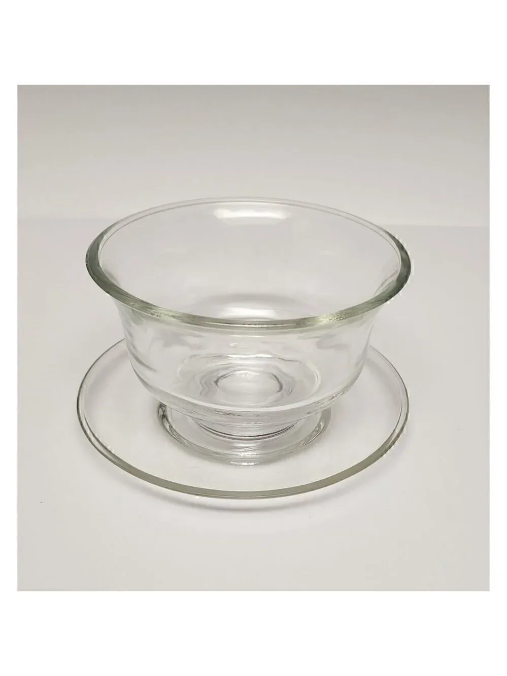 Indiana Vintage Glass Clear Classic Revere 3 Piece Mayo/Gravy Bowl Sauce Set